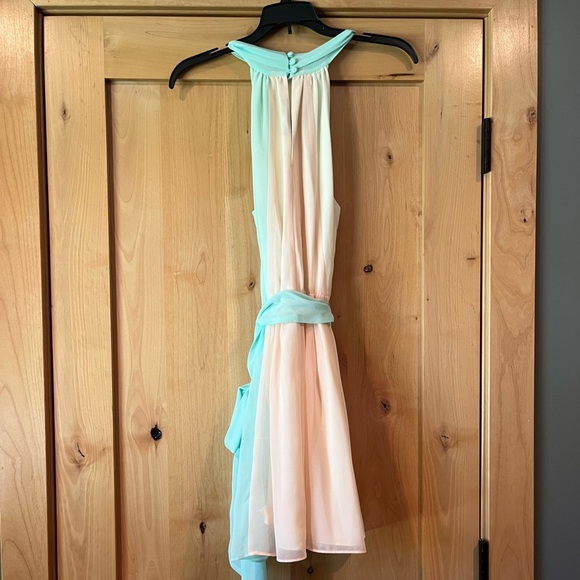Victoria’s Secret - Seafoam Green/Peach/Cream Halter Dress With Belt, Size Small - Picture 6 of 8